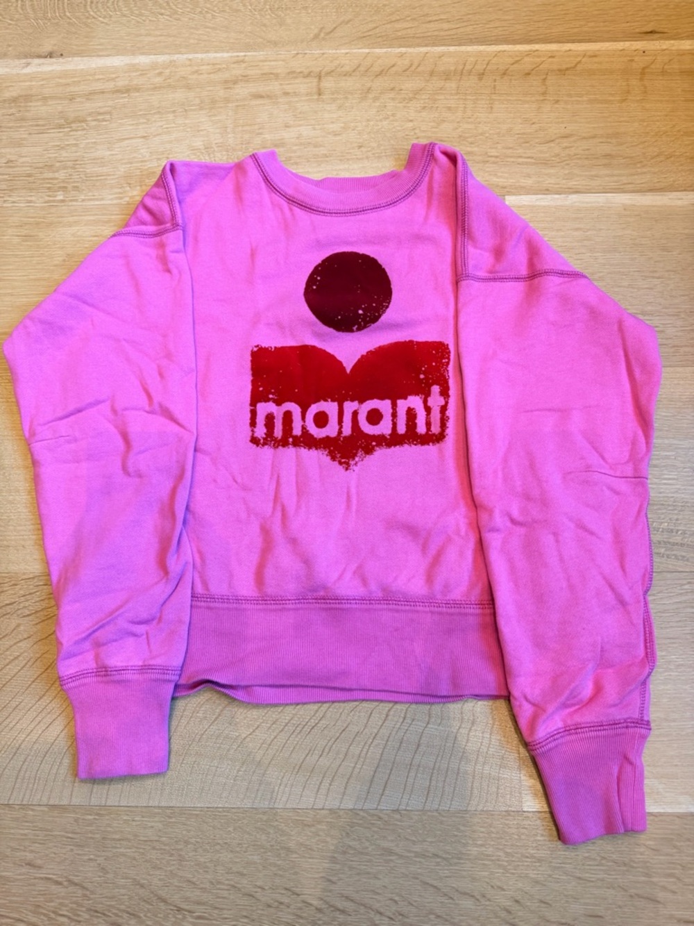 Isabel Marant Etoile Pink Sweatshirt with Red Logo- Size 34